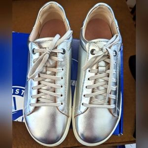 Birkenstock Bend Low Silver Leather Sneakers